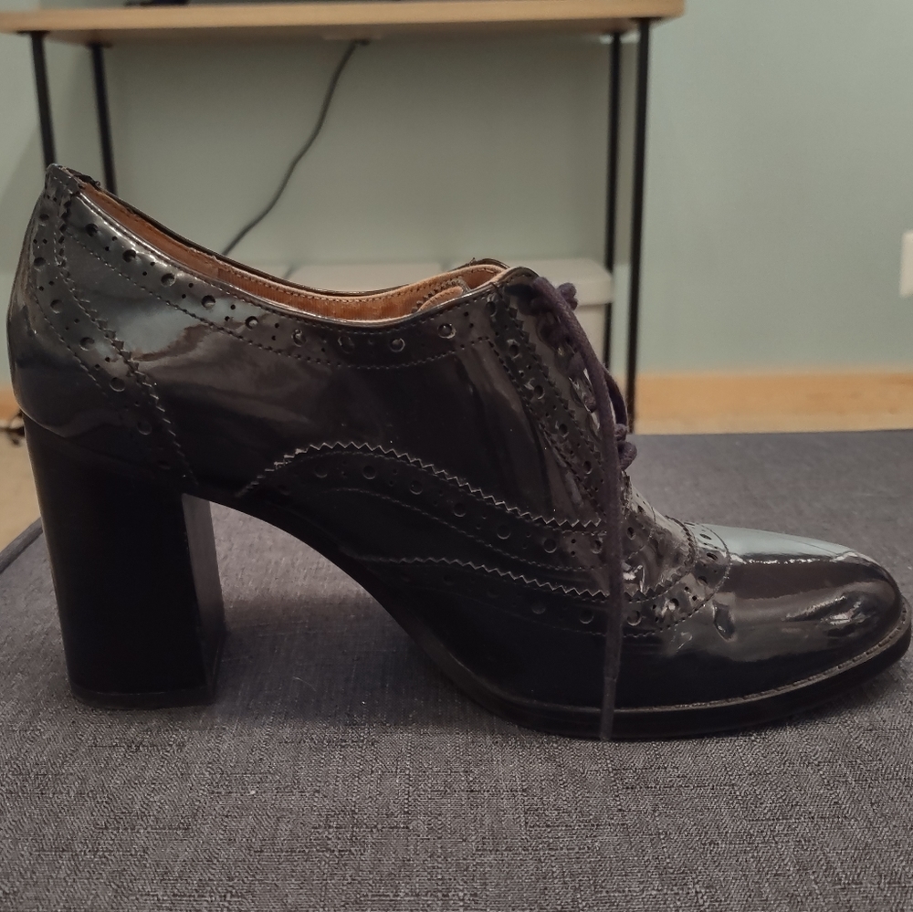 Franco Sarto - navy loafer heels/boots